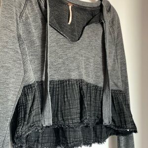 Free People Distressed Cropped Long Sleeve